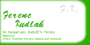 ferenc kudlak business card